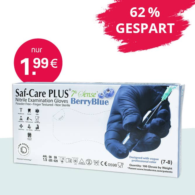 Saf-Care Einmalhandschuhe aus Nitril, jetzt mit 62% Rabatt! | Geiz Dental